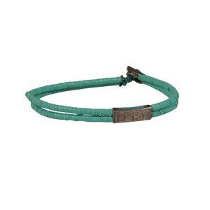 M Cohen Beaded Bracelet Turquoise 925 Silver 8.5 inch Wrap